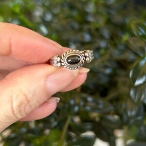 Vintage Sterling Silver and Onyx Ring